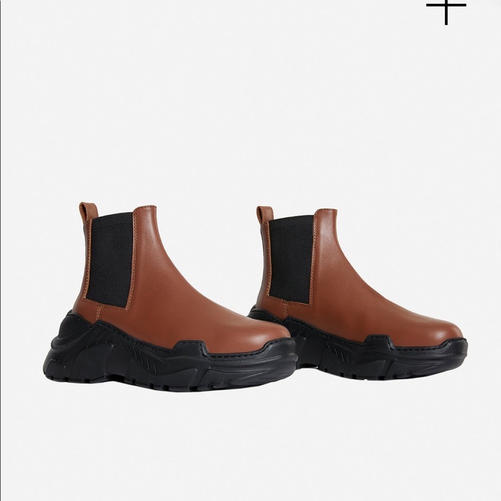 Tibi Diego Glove Boot Brown Trek Style size 36